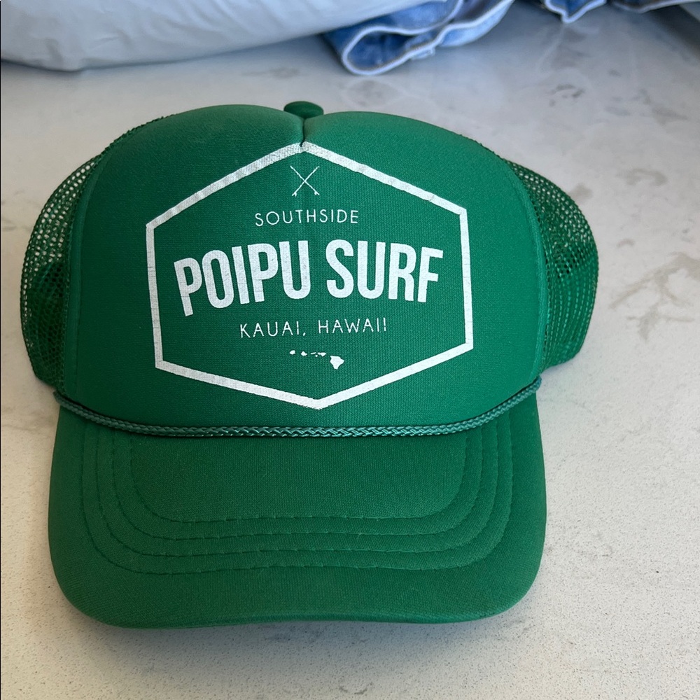 Kids Green Poipu Surf Trucker Hat